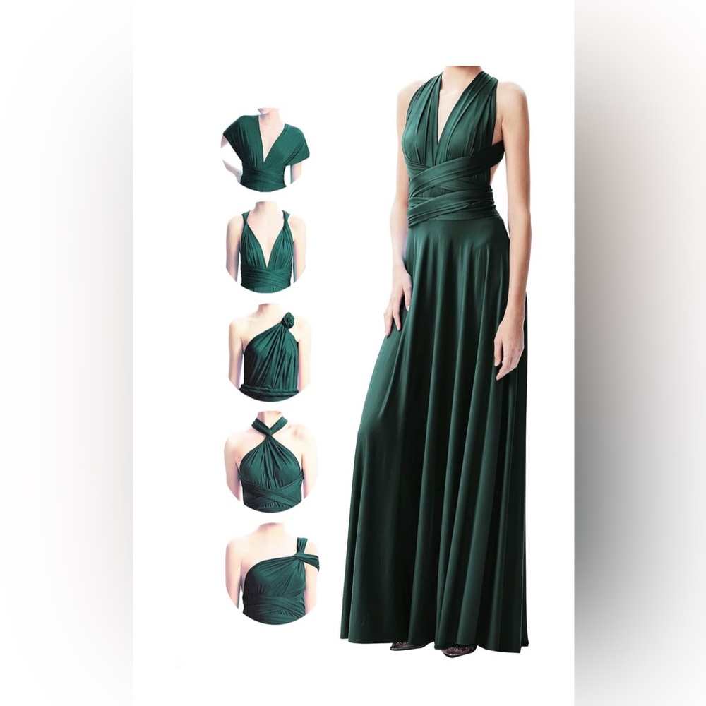 Elegant dark Green infinity Dress